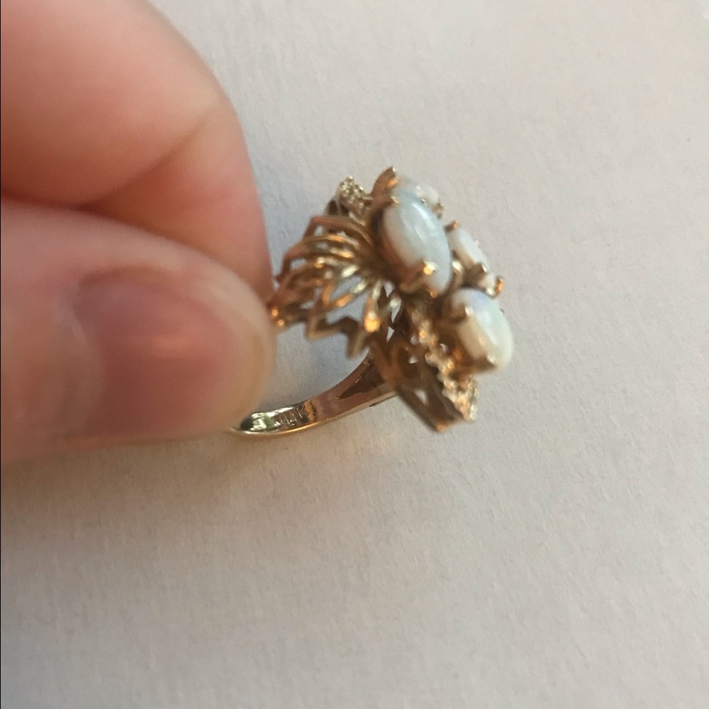Opal And Ruby Vintage Ring - image 6
